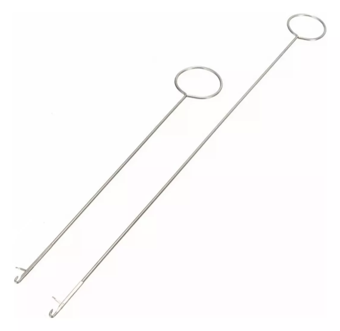 2 Varillas Ganchos Volteador Resistente Largo 26 Cms Costura