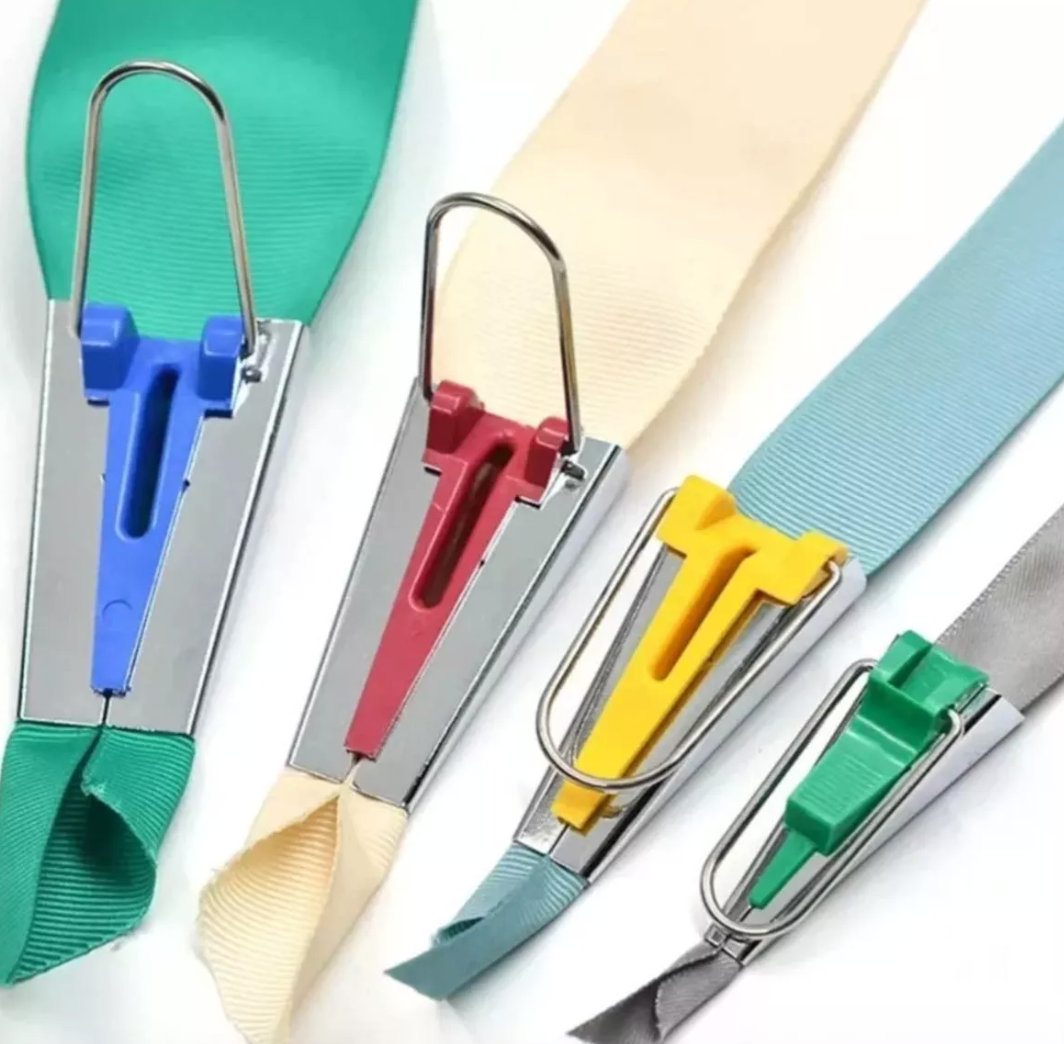 Kit Prensatelas Embudo Para Hacer Cintas De Bies 5 Pzas