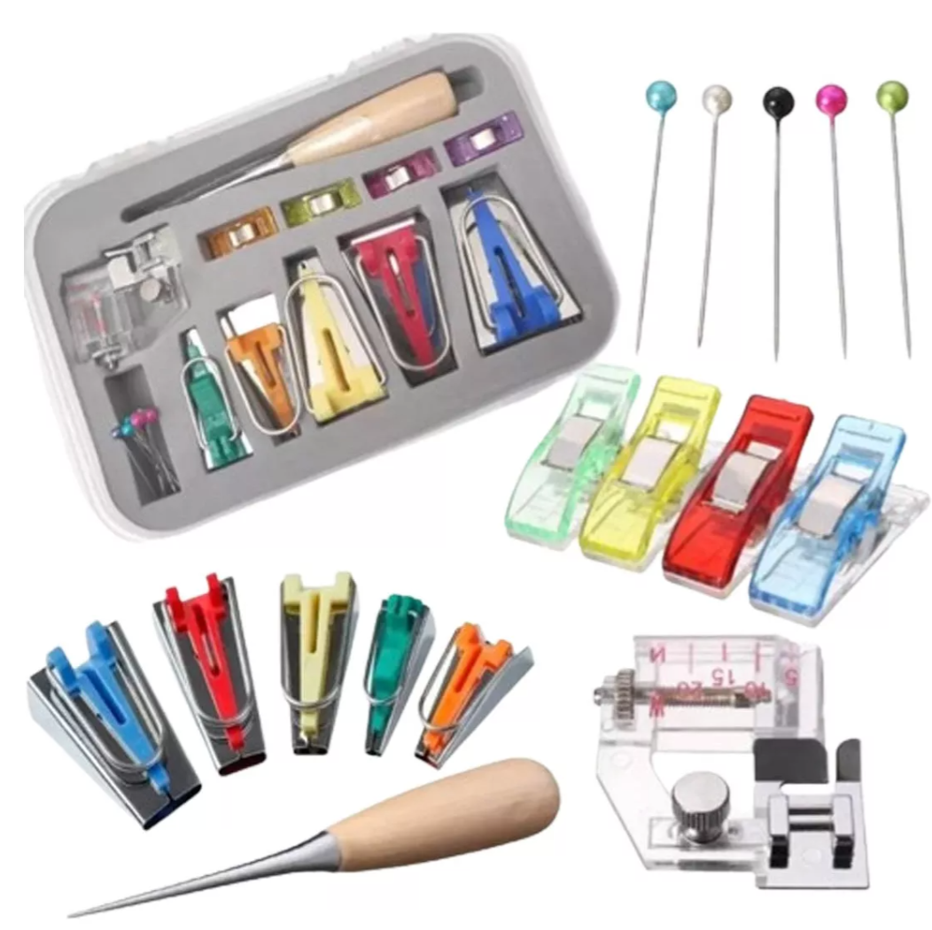 Kit De Lujo Para Hacer Cinta Bies Maq. De Coser Prensatelas